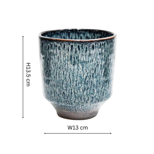 Reactive Glaze Earthenware Planter - Navy - House of Kojo