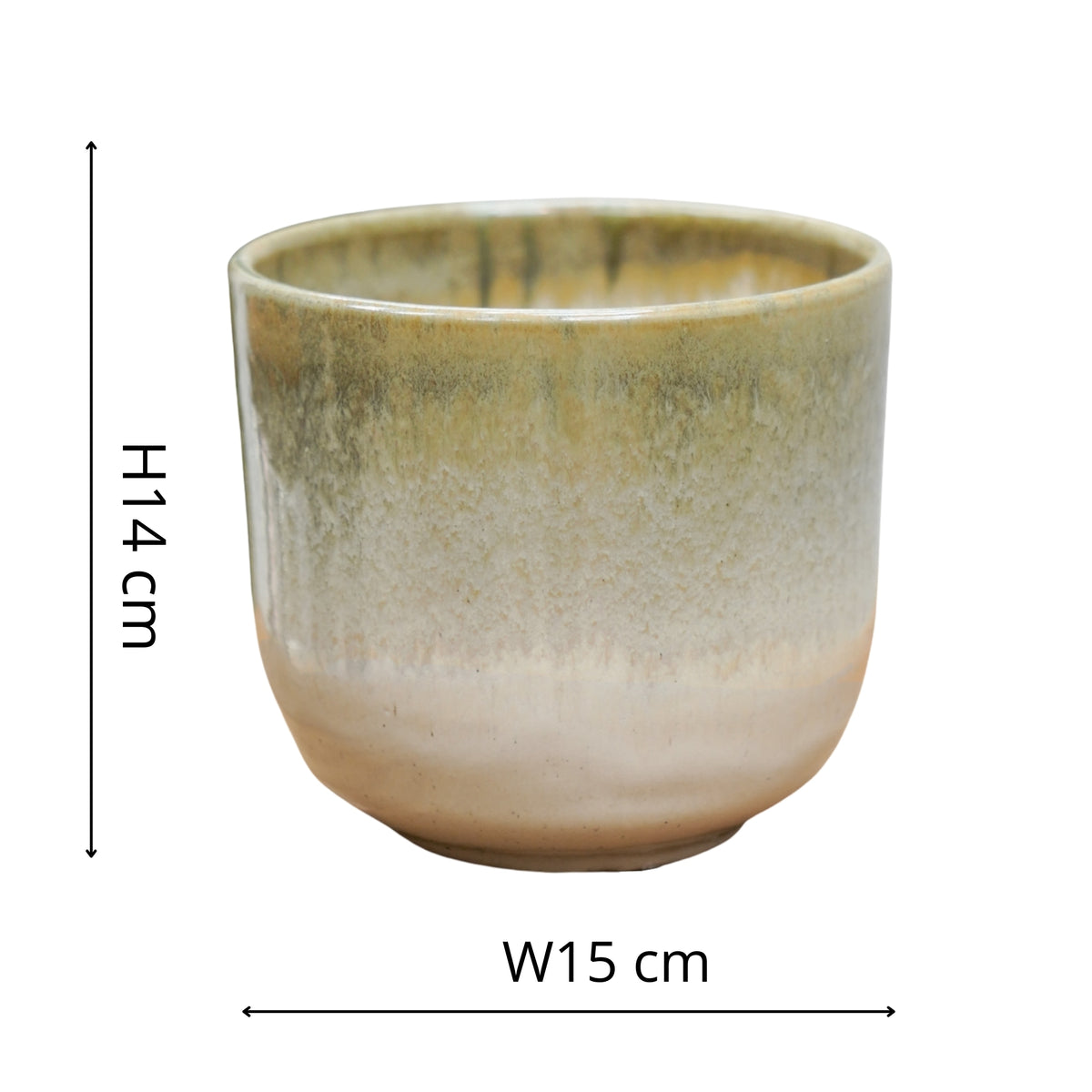 Rowe Two Tone Olive Reactive Planter - House of Kojo