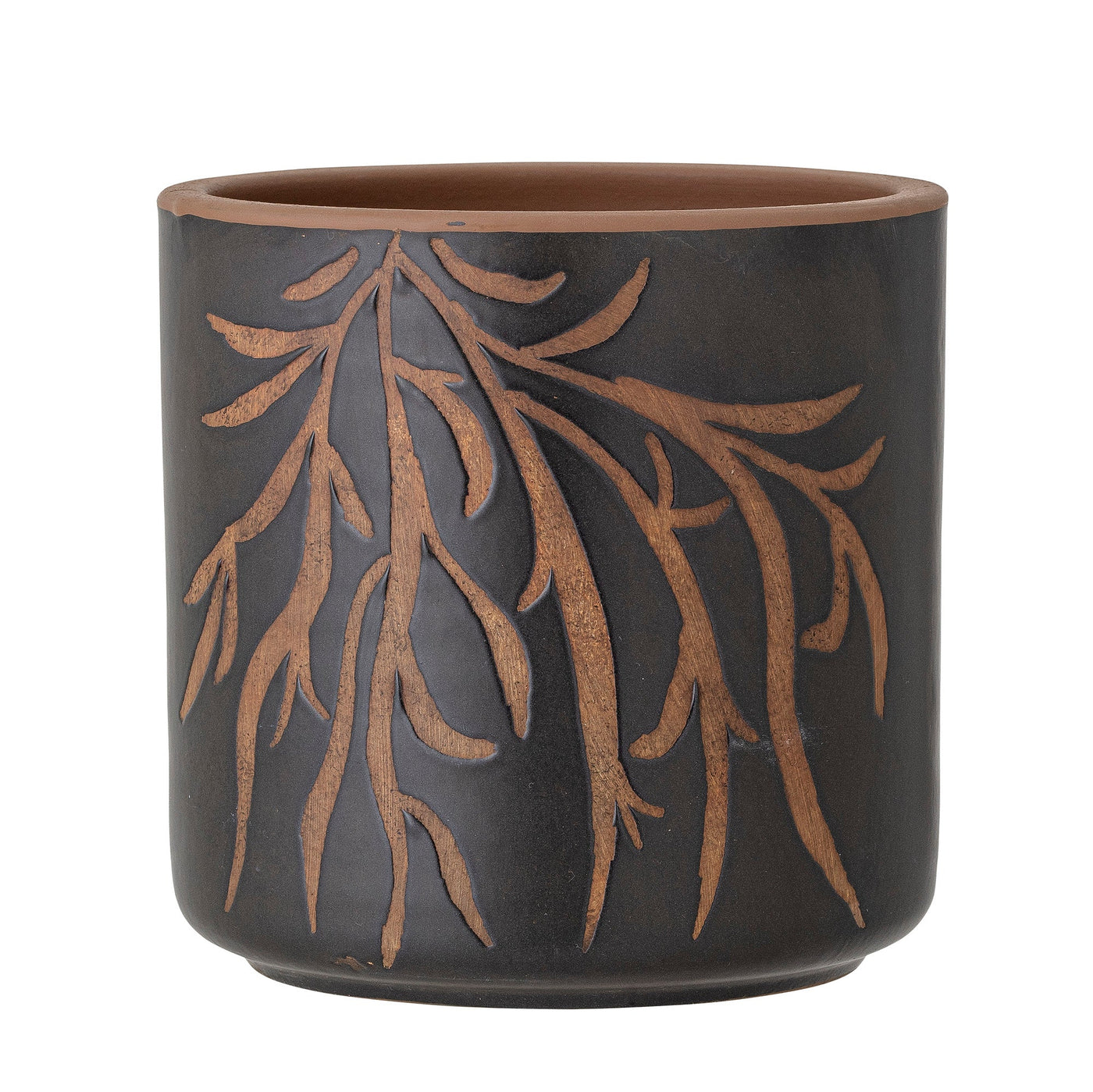 Dres Deco Black/Terracotta Pot - House of Kojo