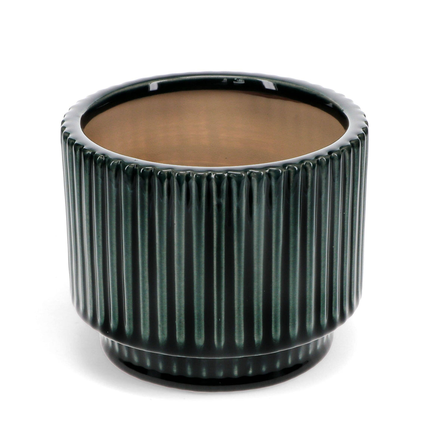 Ridged Plant Pot - Dark Green - House of Kojo