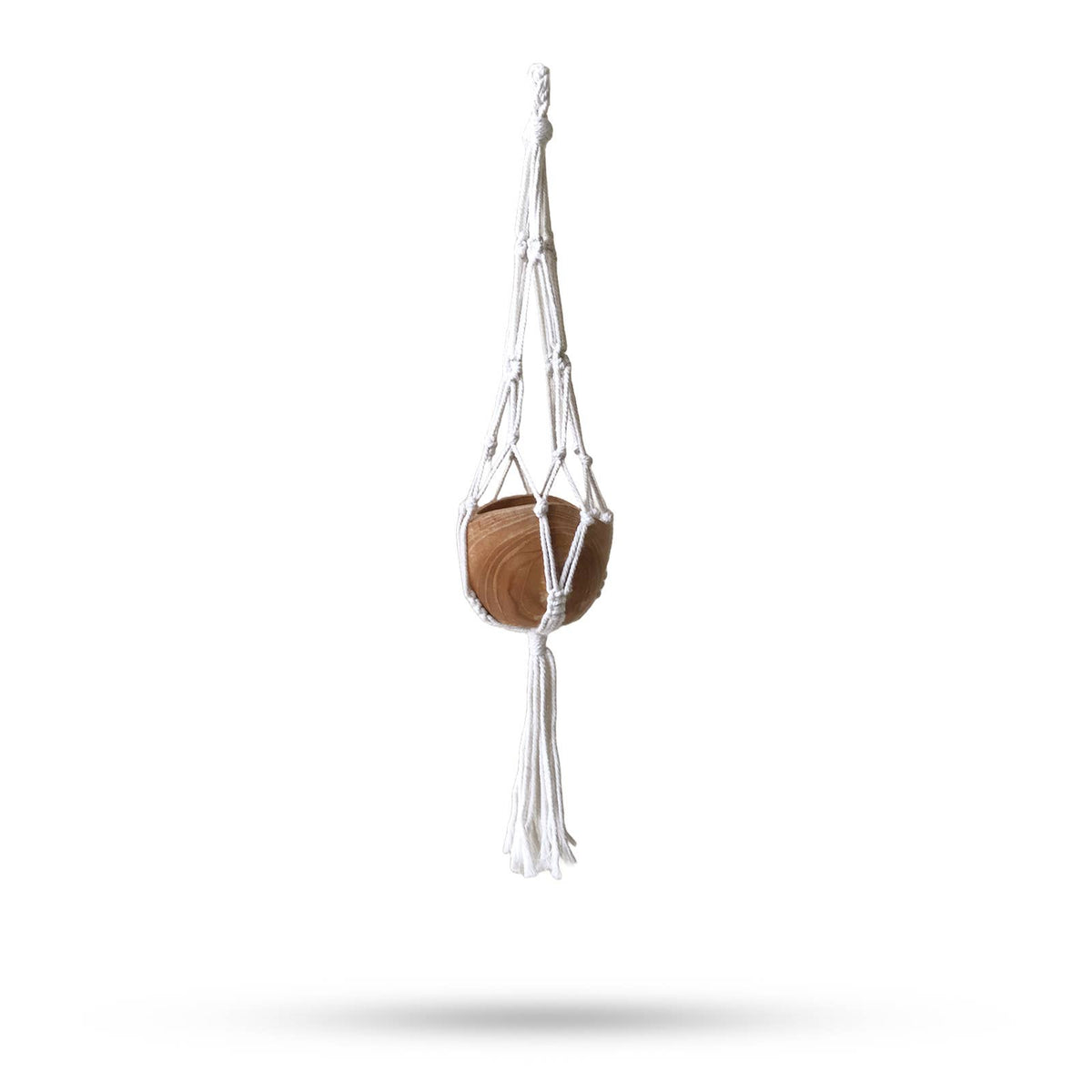 Classic Natural Macrame Pot Holder - Large - House of Kojo