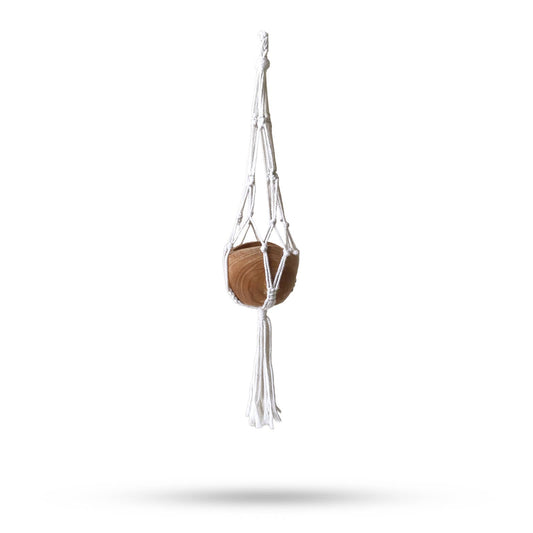 Classic Natural Macrame Pot Holder - Large - House of Kojo