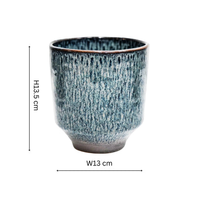 Reactive Glaze Earthenware Planter - Navy - House of Kojo