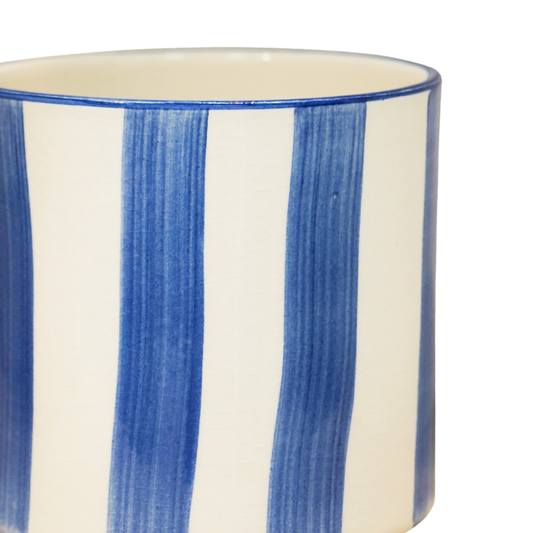 Paros Blue Stripe Pot - House of Kojo