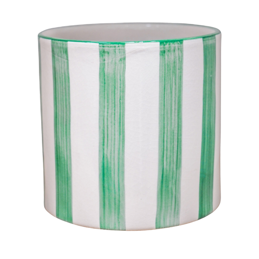 Paros Green Stripe Pot - House of Kojo