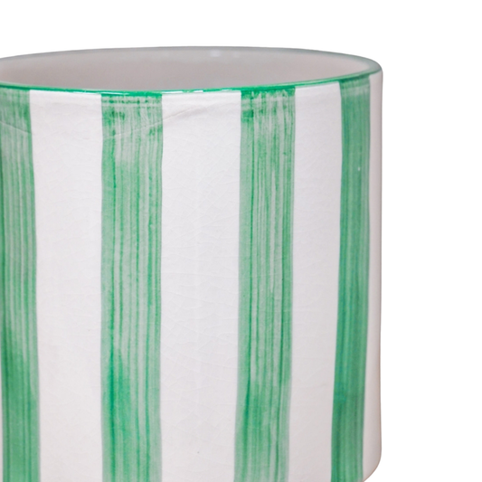 Paros Green Stripe Pot - House of Kojo
