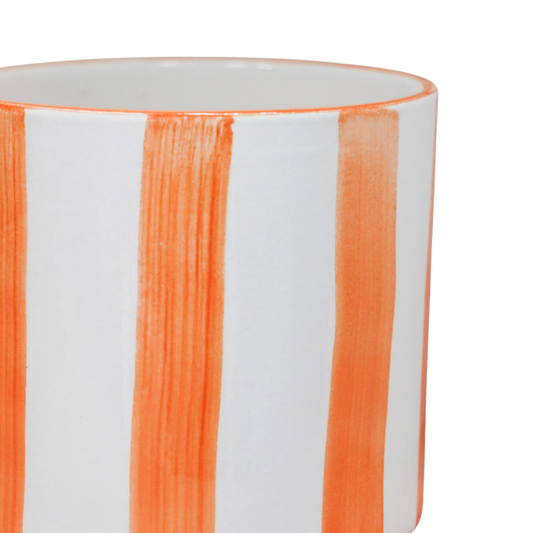 Paros Orange Stripe Pot - House of Kojo