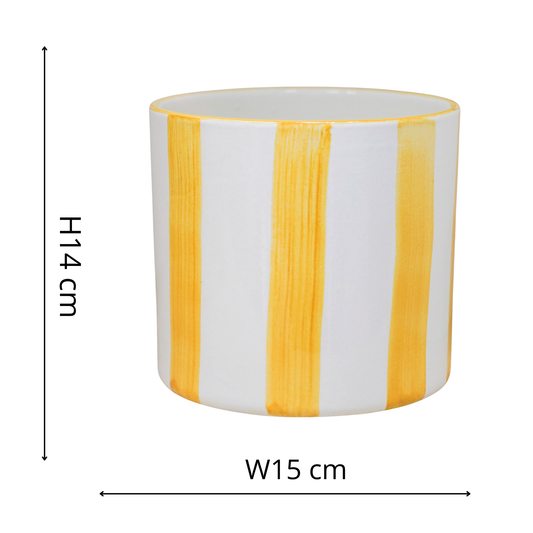 Paros Yellow Stripe Pot - House of Kojo