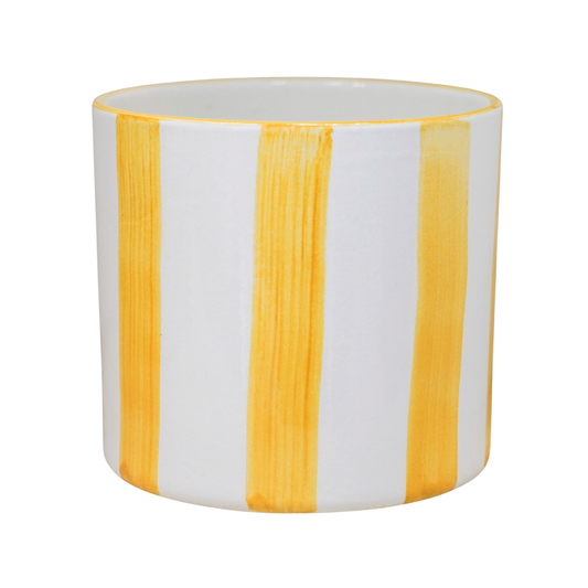 Paros Yellow Stripe Pot - House of Kojo