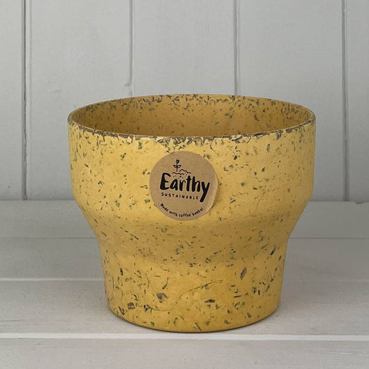 Earthy Yellow Coffee Husk Minimalist Pot - House of Kojo