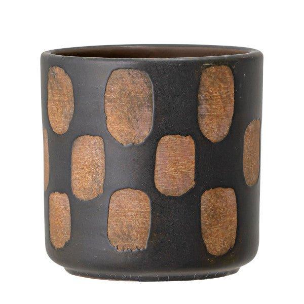 Avo Deco Black/Terracotta Check Pot by Bloomingville - House of Kojo