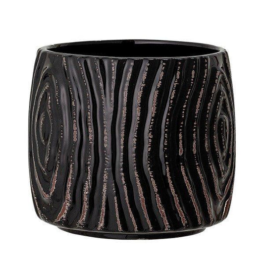 Hena Black Stoneware Pot by Bloomingville - House of Kojo