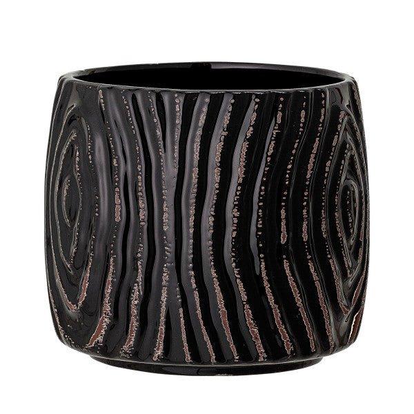 Hena Black Stoneware Pot by Bloomingville - House of Kojo