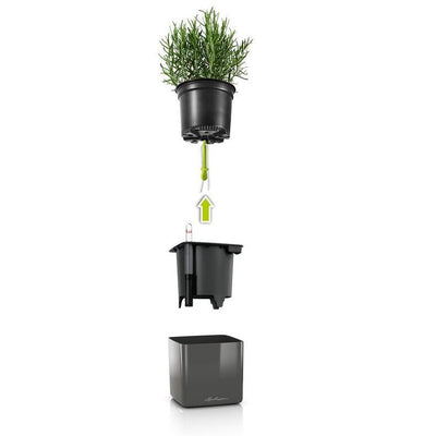 Lechuza CUBE Glossy 14 Self Watering Plant Pot - House of Kojo